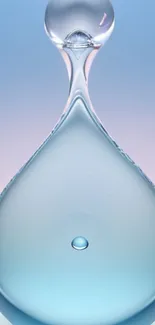 Elegant water drop on a pastel gradient background.