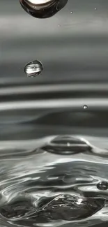 Elegant water drop wallpaper with ripples and reflections, perfect for mobile.