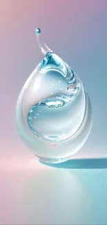 Abstract water droplet art on gradient background