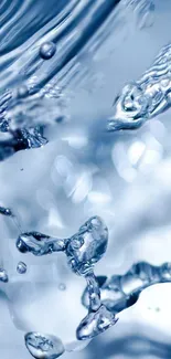 Elegant water drop wallpaper with calming blue tones for mobile.