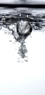 Dynamic water splash on white background, minimal design.