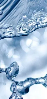 Elegant water splash on a light blue background, perfect for mobile wallpaper.