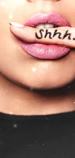 Artistic wallpaper with whispering lips.