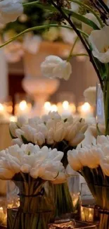 Elegant white flower arrangement wallpaper.