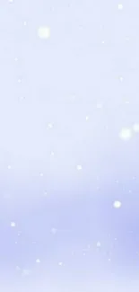 Minimalist mobile wallpaper with soft lavender snowfall.