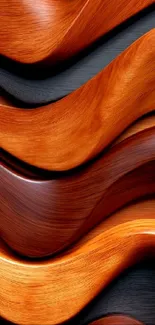 Elegant wooden wave design mobile wallpaper.