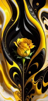 Elegant mobile wallpaper with a yellow rose.