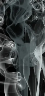 Elegantly swirling smoke wallpaper design.