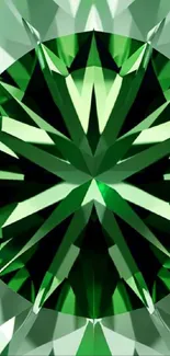 Emerald crystal geometric wallpaper for phones.