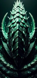 Intricate dragon scale pattern in emerald green.