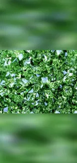 Emerald green crystal pattern wallpaper for mobile devices.