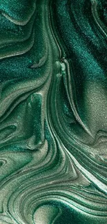 Emerald green swirl abstract phone wallpaper