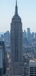 Empire State Building mobile wallpaper amid NYC skyline.