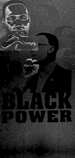 Black Power themed mobile wallpaper in black and white.