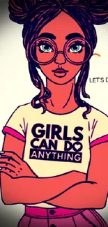 Empowering girl with motivational message illustration.