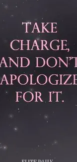 Inspirational quote on dark wallpaper with pink typography