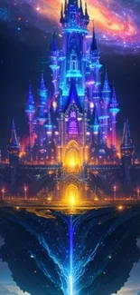 Enchanted fantasy castle with vibrant colors