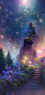 Enchanted forest wallpaper with vibrant colors and mystical scenery.