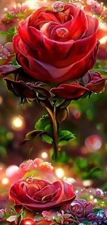 Vivid fantasy rose with magical glow.