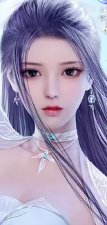 Beautiful anime character with long hair in a fantasy-inspired design.