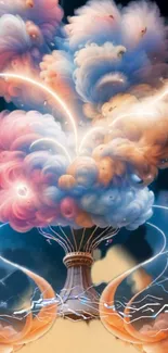 Fantasy cloud wallpaper with vibrant colors and mystical themes.