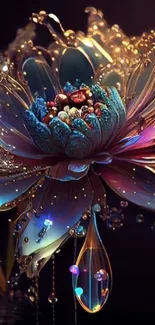 Fantasy digital flower art with vibrant colors and intricate details.