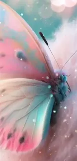 Dreamy pastel butterfly on a soft background.