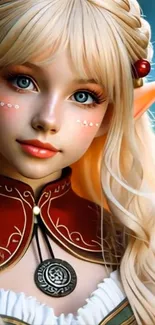 Fantasy elf portrait with vibrant colors and intricate details.