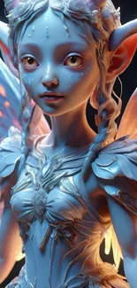 Mystical fairy with glowing wings in fantasy art wallpaper.