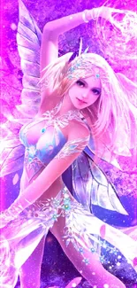 Fantasy fairy wallpaper with ethereal wings and a magical background.