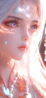 Luminous fantasy character with glowing features.