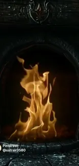 Captivating mobile wallpaper of enchanting fireplace flames.