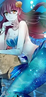 Enchanting mermaid fantasy art in vivid oceanic colors.