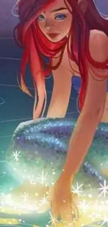 Enchanting mermaid fantasy artwork with vivid colors and mystical sparkles.