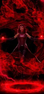 Character with red energy aura in dynamic wallpaper.