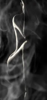 Elegant abstract smoke on black background wallpaper.