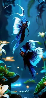 Majestic fish swimming in vibrant underwater scenery.