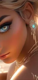 Close-up of an enchanting woman's eye with artistic flair.