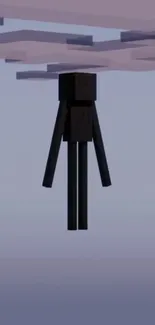 Enderman silhouette against a pastel cloudy sky wallpaper.