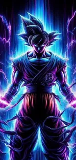 Anime character with energetic blue aura