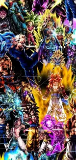 Epic anime battle collage featuring vibrant and dynamic characters.