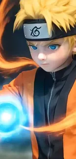 Anime character with glowing energy ball