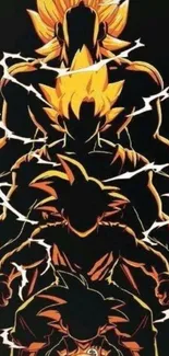 Anime character with fiery energy aura in vibrant orange hues.