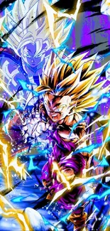 Anime character in an electrifying power clash.