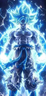 Anime character with blue energy aura