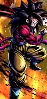 Dynamic anime warrior with vibrant colors.