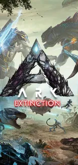 Epic ARK Extinction wallpaper featuring creatures and epic battles.