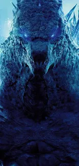 Epic blue creature with icy textures for mobile wallpaper.