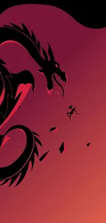 Epic dragon battle in fantasy-themed mobile wallpaper.