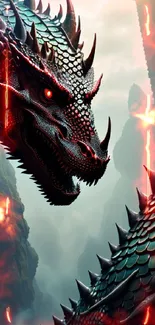 Epic dragon wallpaper with intricate scales and a mystical background.